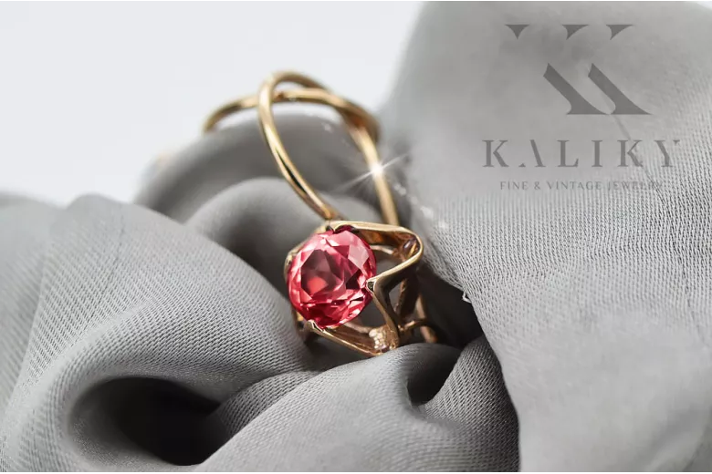 Vintage Earrings Ruby Original Vintage 14K Rose Gold vec142r